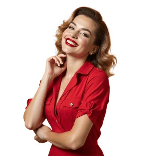 Imagem de Uma Mulher Ruiva mostrando o painel de vendas do PinkBot no Telegram, Pinkbot é um Bot e Sistema de Vendas no Telegram